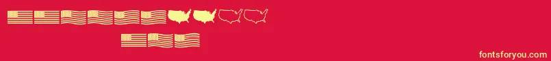 Usflag Font – Yellow Fonts on Red Background