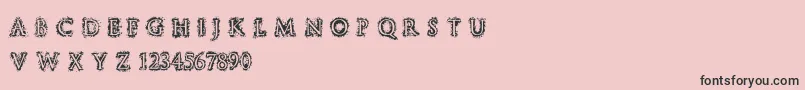 StuccoRegular-fontti – mustat fontit vaaleanpunaisella taustalla
