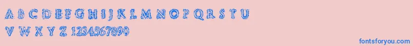 フォントStuccoRegular – ピンクの背景に青い文字