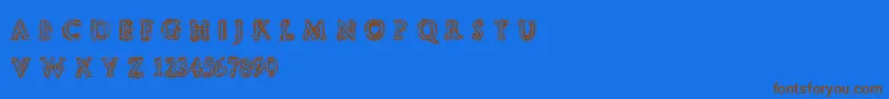StuccoRegular Font – Brown Fonts on Blue Background