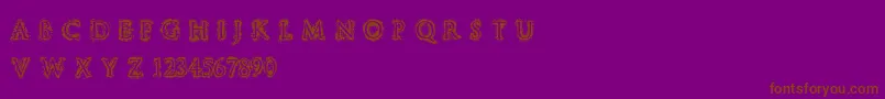 StuccoRegular Font – Brown Fonts on Purple Background