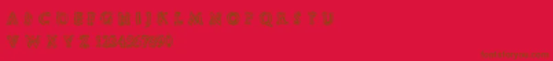 フォントStuccoRegular – 赤い背景に茶色の文字