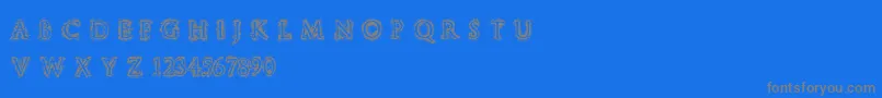 StuccoRegular Font – Gray Fonts on Blue Background