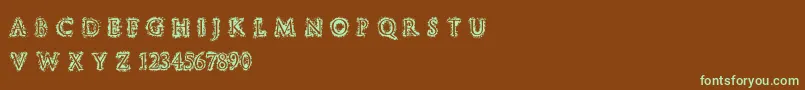 StuccoRegular Font – Green Fonts on Brown Background