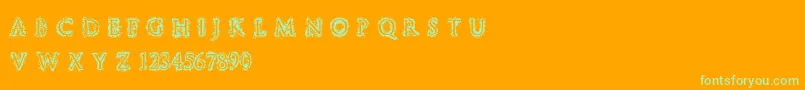 StuccoRegular Font – Green Fonts on Orange Background