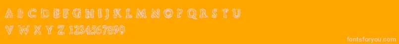 StuccoRegular-Schriftart – Rosa Schriften auf orangefarbenem Hintergrund