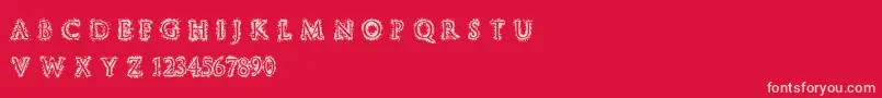 StuccoRegular-fontti – vaaleanpunaiset fontit punaisella taustalla