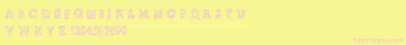 フォントStuccoRegular – ピンクのフォント、黄色の背景