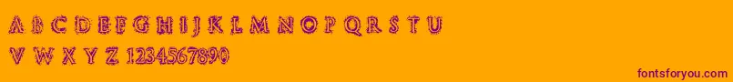 StuccoRegular-Schriftart – Violette Schriften auf orangefarbenem Hintergrund