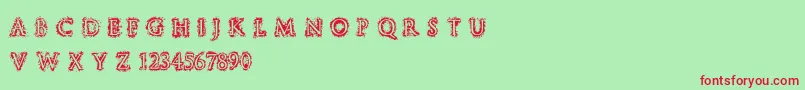 StuccoRegular Font – Red Fonts on Green Background