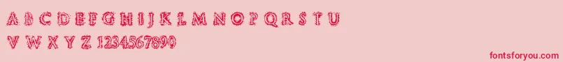 StuccoRegular-Schriftart – Rote Schriften auf rosa Hintergrund