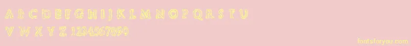 StuccoRegular Font – Yellow Fonts on Pink Background