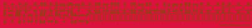 Galactosetwo-Schriftart – Braune Schriften auf rotem Hintergrund