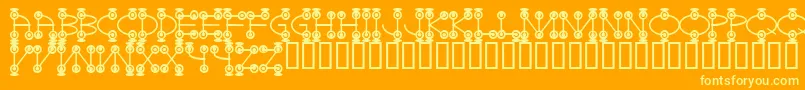 Fonte Galactosetwo – fontes amarelas em um fundo laranja