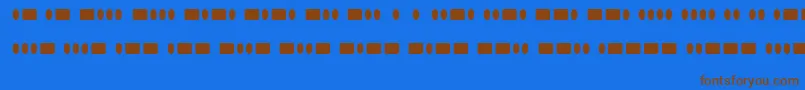 フォントRadiosInMotionHard – 茶色の文字が青い背景にあります。