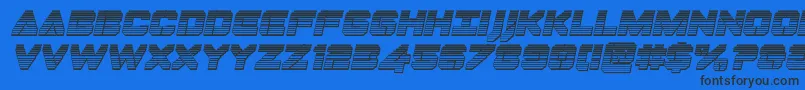 Dominojackchromeital Font – Black Fonts on Blue Background