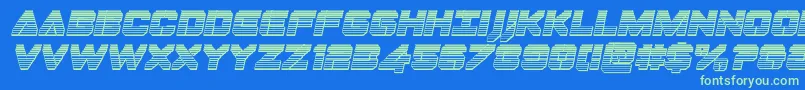 Dominojackchromeital Font – Green Fonts on Blue Background