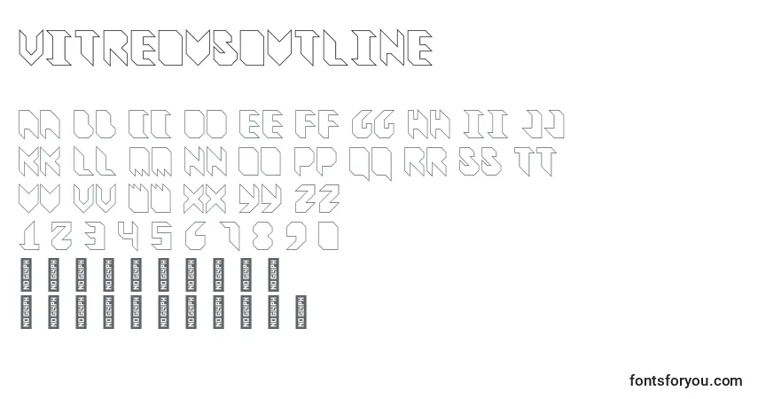 Шрифт VitreousOutline – алфавит, цифры, специальные символы