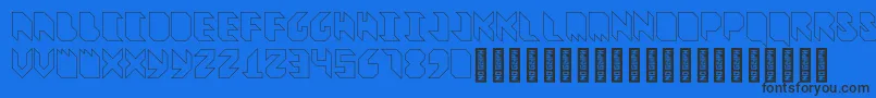 Шрифт VitreousOutline – чёрные шрифты на синем фоне