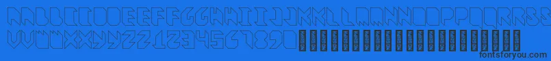 VitreousOutline Font – Black Fonts on Blue Background