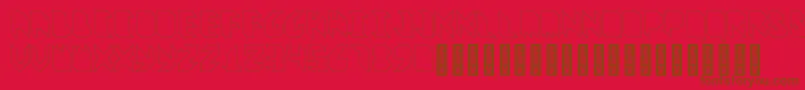 Czcionka VitreousOutline – brązowe czcionki na czerwonym tle