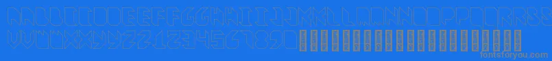 VitreousOutline-Schriftart – Graue Schriften auf blauem Hintergrund