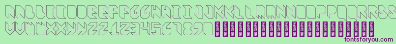 Шрифт VitreousOutline – фиолетовые шрифты на зелёном фоне
