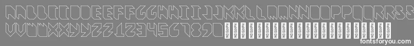 フォントVitreousOutline – 灰色の背景に白い文字