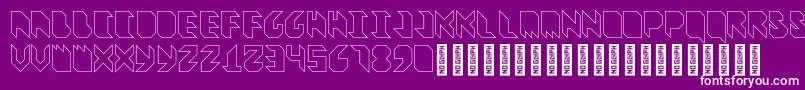 フォントVitreousOutline – 紫の背景に白い文字