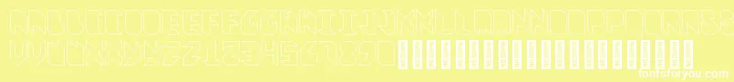 Czcionka VitreousOutline – białe czcionki na żółtym tle