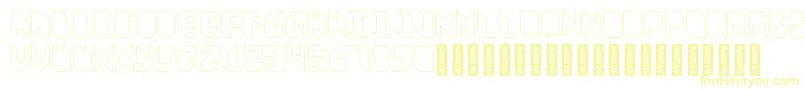 フォントVitreousOutline – 白い背景に黄色の文字
