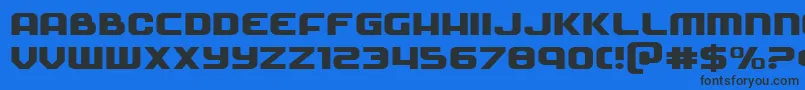 Soldierexpand Font – Black Fonts on Blue Background