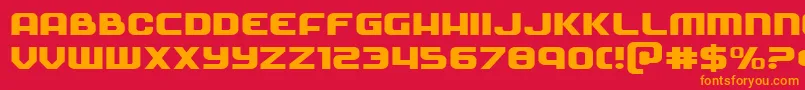 Soldierexpand Font – Orange Fonts on Red Background