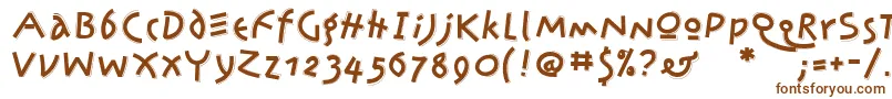 Jonassplint-Schriftart – Braune Schriften auf weißem Hintergrund