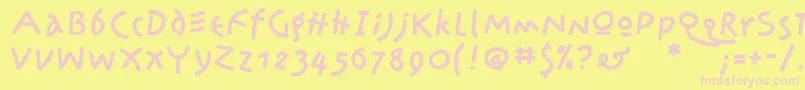 Jonassplint-fontti – vaaleanpunaiset fontit keltaisella taustalla