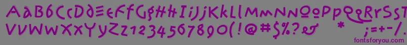 フォントJonassplint – 紫色のフォント、灰色の背景