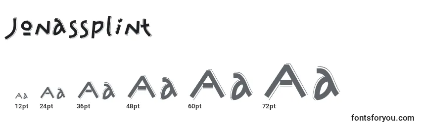Размеры шрифта Jonassplint