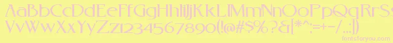 フォントRebelreduxV01a – ピンクのフォント、黄色の背景