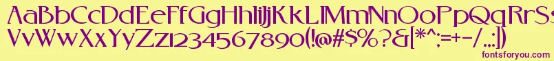 RebelreduxV01a Font – Purple Fonts on Yellow Background