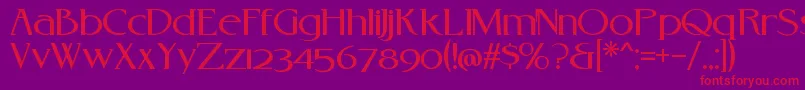 Fonte RebelreduxV01a – fontes vermelhas em um fundo violeta