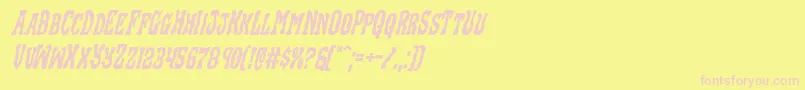 Blackgunkital-Schriftart – Rosa Schriften auf gelbem Hintergrund