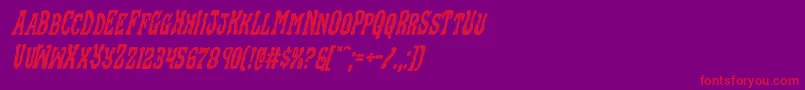 Blackgunkital Font – Red Fonts on Purple Background