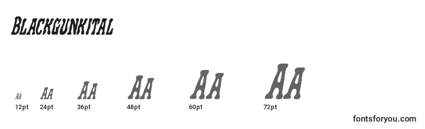 Blackgunkital Font Sizes