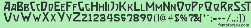 フォントBrassett – 緑の背景に黒い文字