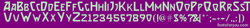 フォントBrassett – 紫の背景に緑のフォント