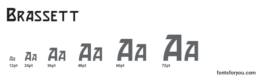 Brassett Font Sizes