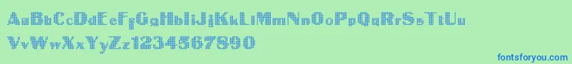 IntellectaDigital Font – Blue Fonts on Green Background