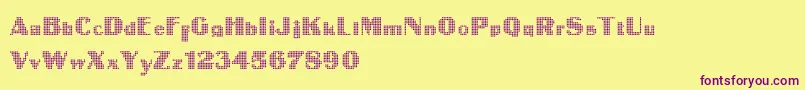 Шрифт IntellectaDigital – фиолетовые шрифты на жёлтом фоне
