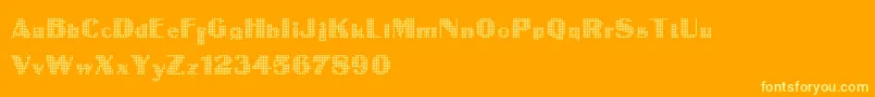 IntellectaDigital Font – Yellow Fonts on Orange Background