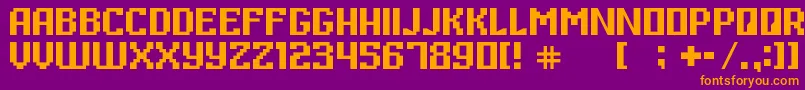 DigitalThin Font – Orange Fonts on Purple Background